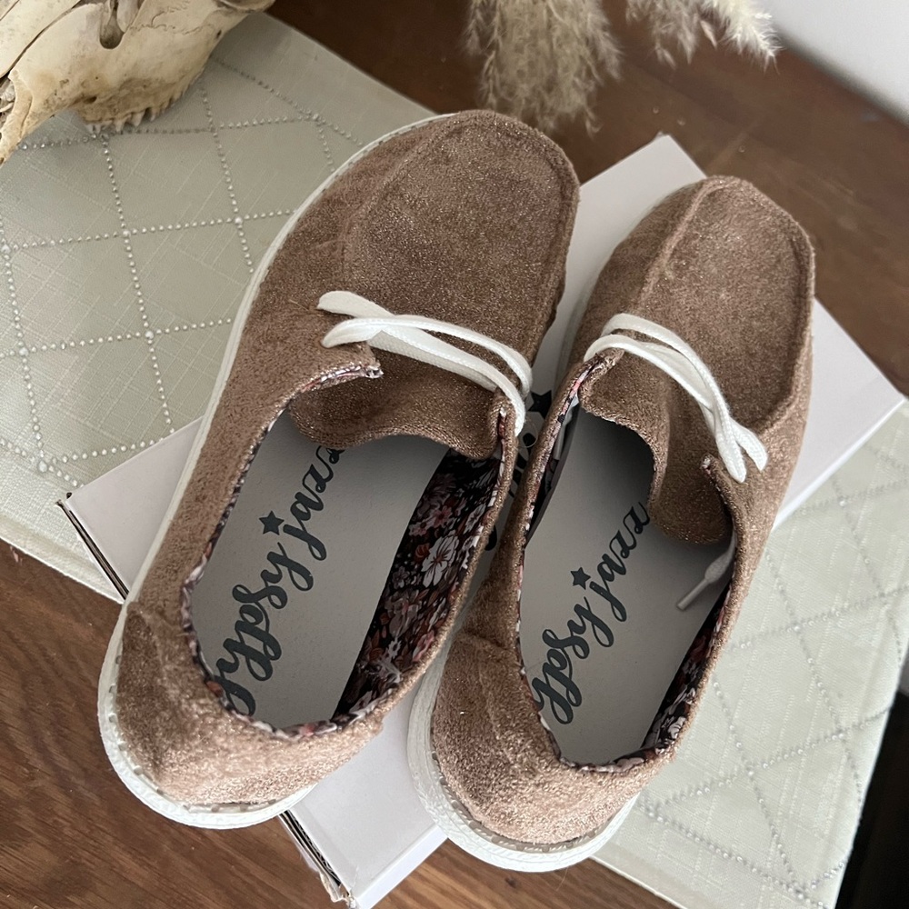 Hey Dude Women's Tan Suede Shoes